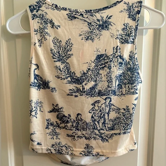 Cider Blue & Cream Women's Top. Size Small. - Picture 2 of 5